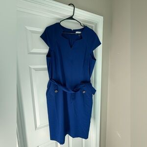 Kasper Royal Blue Mini Dress with Cap Sleeves